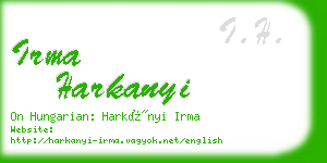 irma harkanyi business card